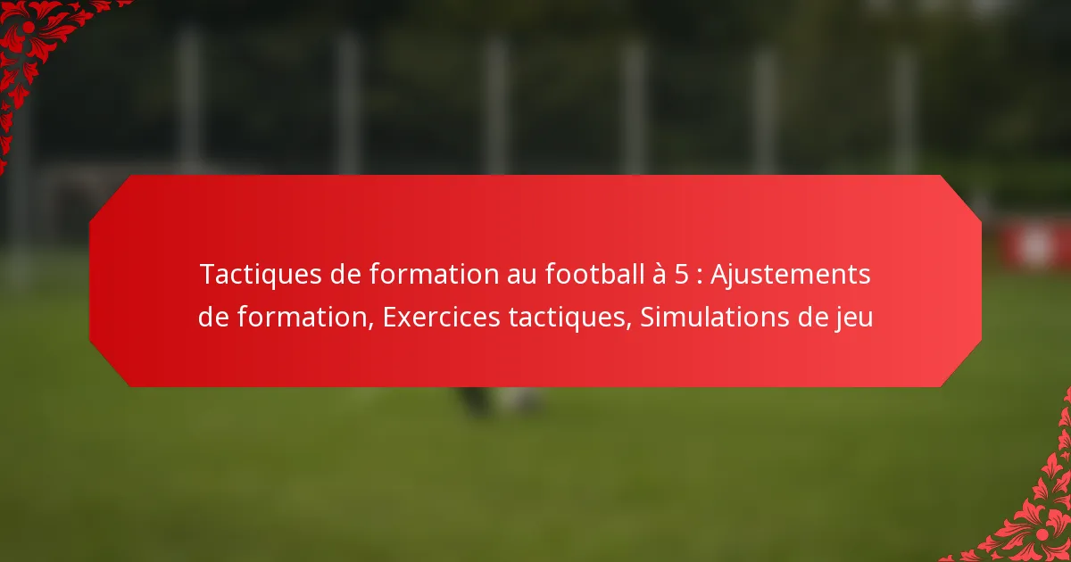 Tactiques de formation au football à 5 : Ajustements de formation, Exercices tactiques, Simulations de jeu